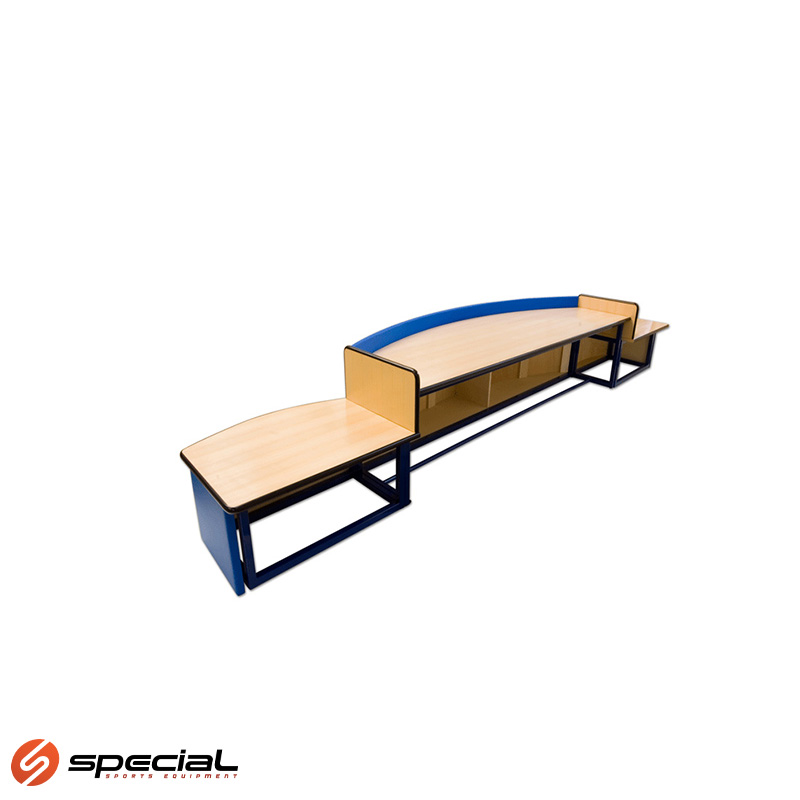 SP01361 Zapisnički stol model FIBA sa ugrađenim kotačima, komplet sa mekanom zaštitom. Dimenzije 420x90x76 cm - Slika 1