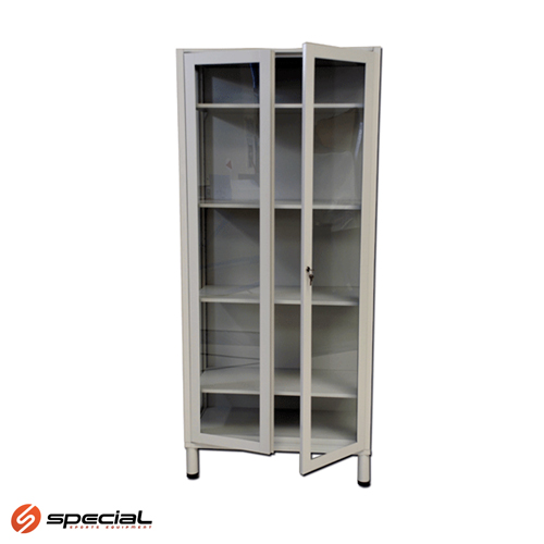 Metalni ormar sa dvoje staklenih vrata, dimenzija 80x40x180 cm