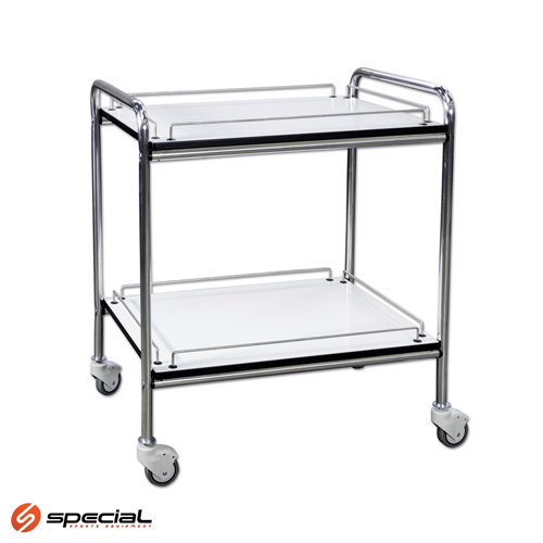 Mobilna kolica za alate na kotačima, konstrukcija s aluminijskim ručkama, dvostrane police sa stranicama, dimenzija 60x40x80 cm