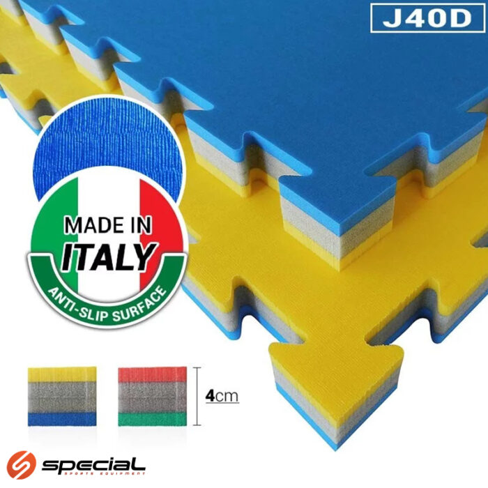 Tatami judo multisport "puzzle" performance 100x100x4 cm boja: zelena/siva/crvena, plava/siva/žuta. Hard