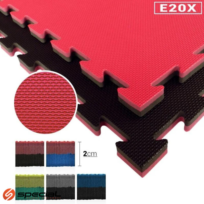 Tatami karate eva, 100x100x2,1 cm, "puzzle" boja: plava/crvena, žuta/zelena, crvena/crna, crna/siva. 80 Kg/m3
