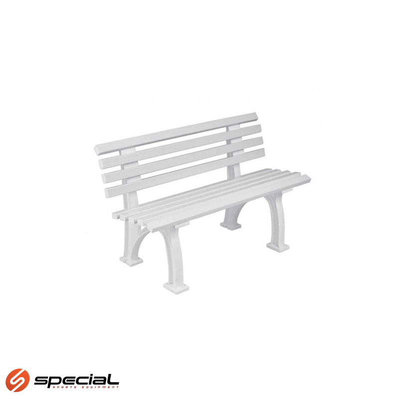 sp01912w-1744620923 PVC klupa sa naslonom, dužine 120 cm, boja bijela - Slika 1